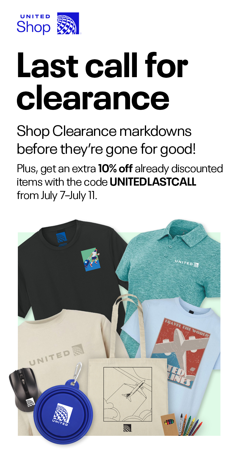 United Airlines Last Call Clearance Employee marketing piece